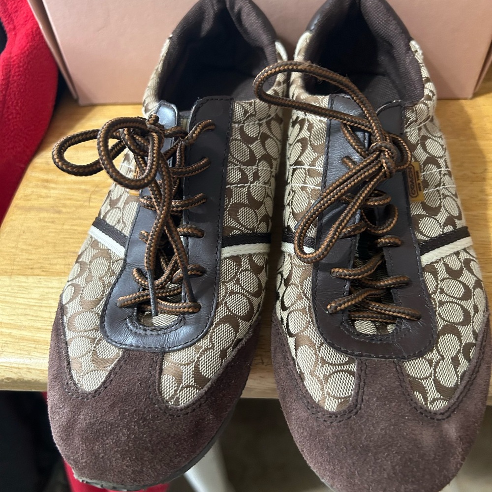Coach Brown and Tan Athletic Shoes